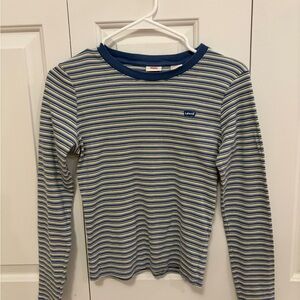Levi's Kids Navy and White Striped Long Sleeve Tee